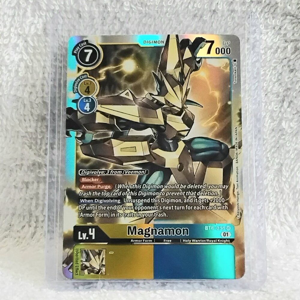 3/$35 Mint Magnamon Digimon Holo Card BT8-038 SR by Bandai!!